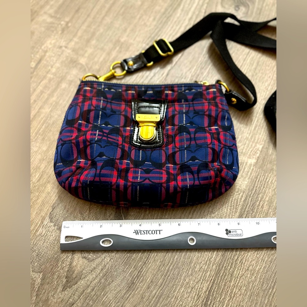COACH - Small red & blue ‘Poppy’ crossbody handbag